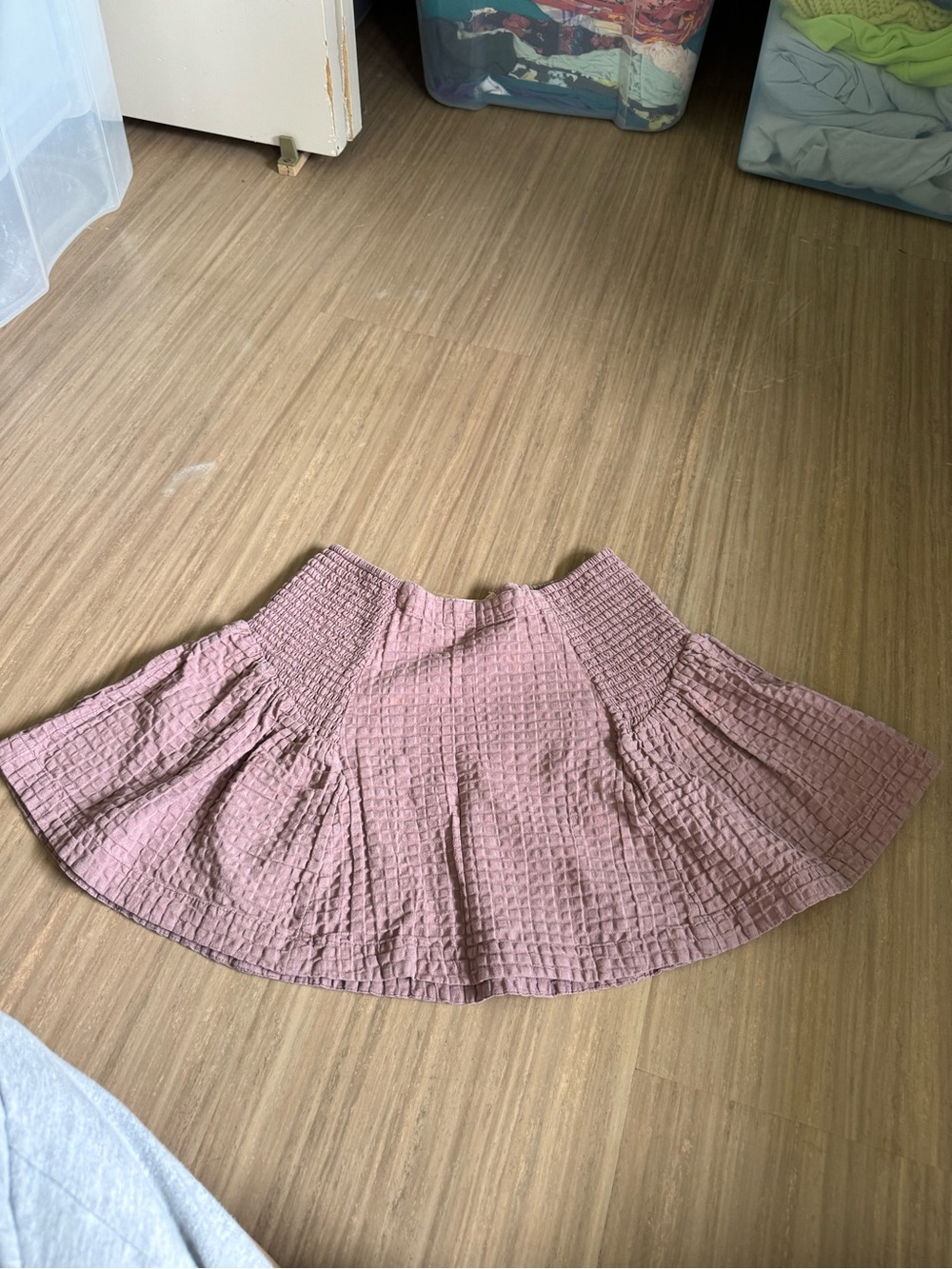 Free People Free-est Waffle Smocked Purple Mini Skirt XS
